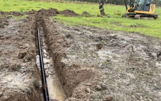 Utility trenching, septic ditch, septic system